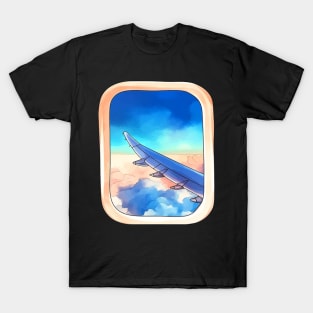 Sunset Airplane Window  View Quotes T-Shirt